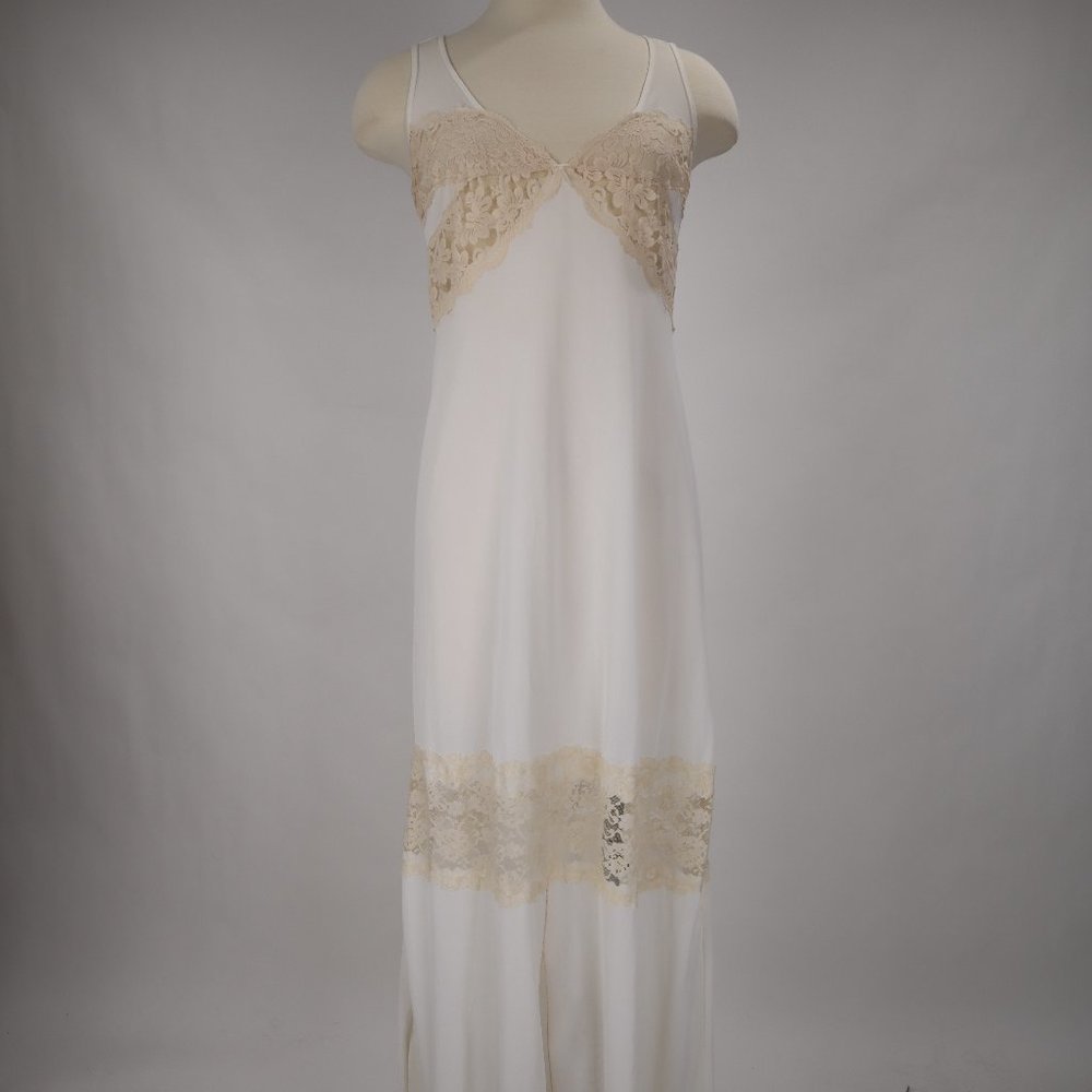 🌺 Vintage Tosca Nightgown Robe Set White Lace Galore Bridal Peignoir Lingerie M - Picture 6 of 10